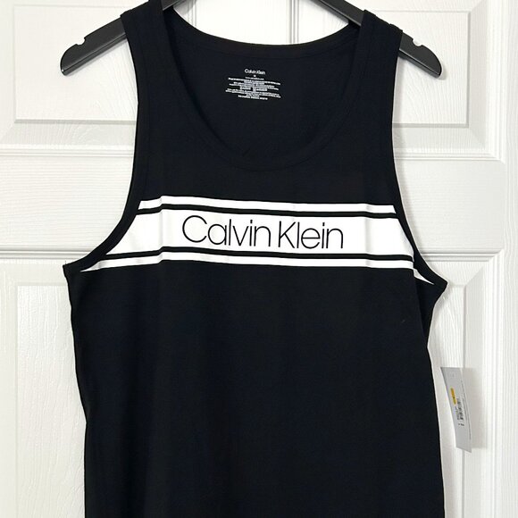 Calvin Klein Men’s Black Sleeveless Tank | Size M | Oversized Logo | NWT - Picture 1 of 9